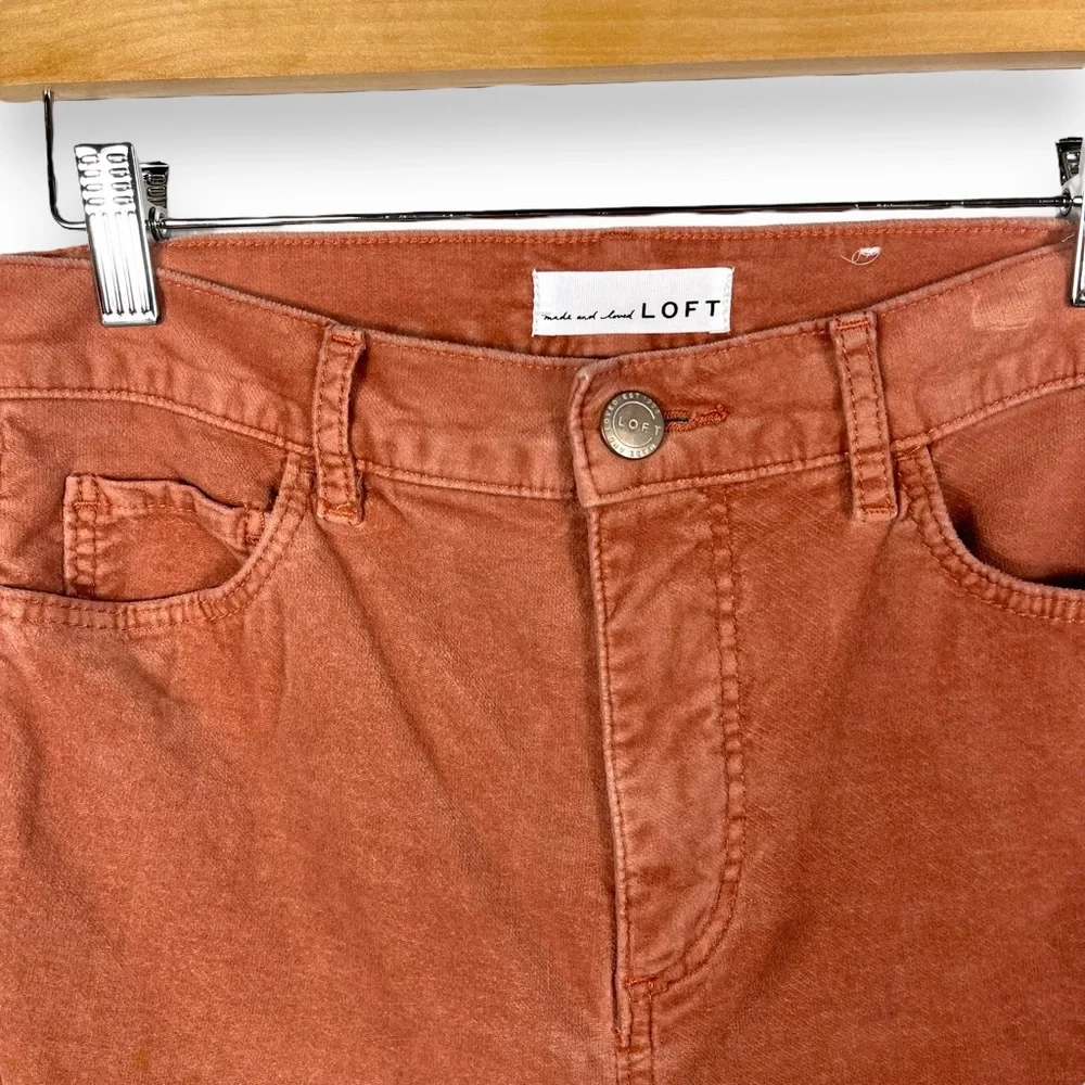 Loft High Waist Skinny Corduroy Pants, Spicy Clove, Size 4/27 - Picture 4 of 14